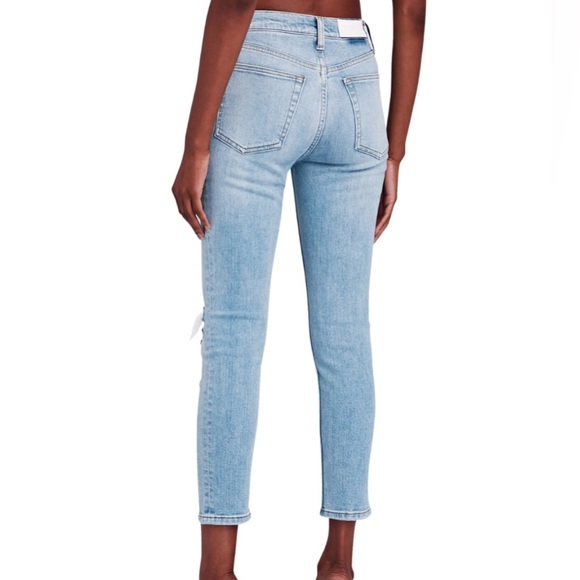 NEW! Re/Done Jeans 90’s High Rise Ankle Crop Denim Maliblue Size 25 $225 MSRP - Picture 4 of 11